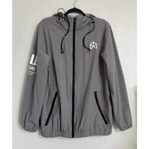 Grey Rawgear by Bradley Martyn Zoo Culture Hooded Windbreaker Jacket M